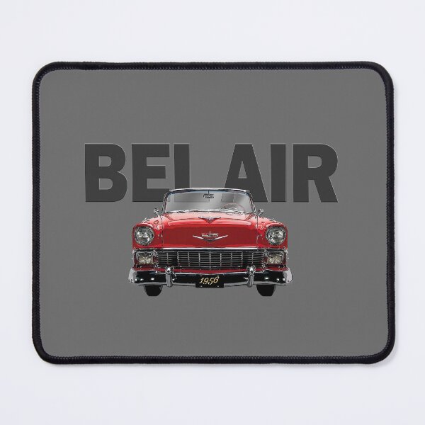 Item preview, VINTAGE RED 1956 BEL AIR, CONVERTIBLE TRI-5 CLASSIC CAR ART designed and sold by classic car craze.