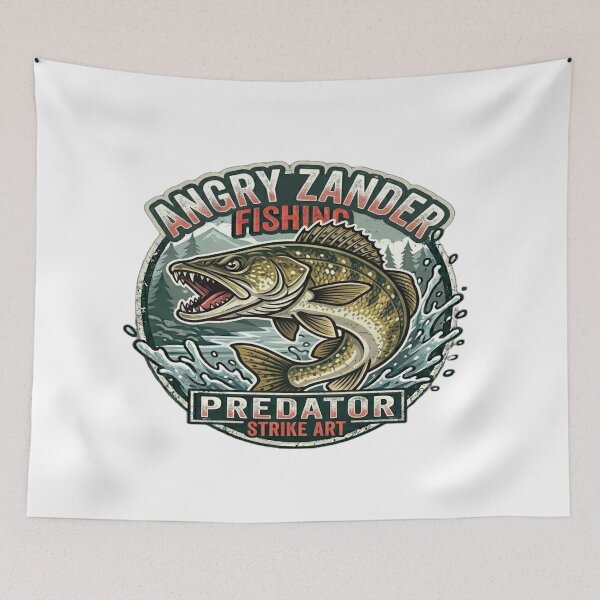 Item preview, Angry Zander Fishing - Vampire Predator Strike Art designed and sold by ClaussShop.