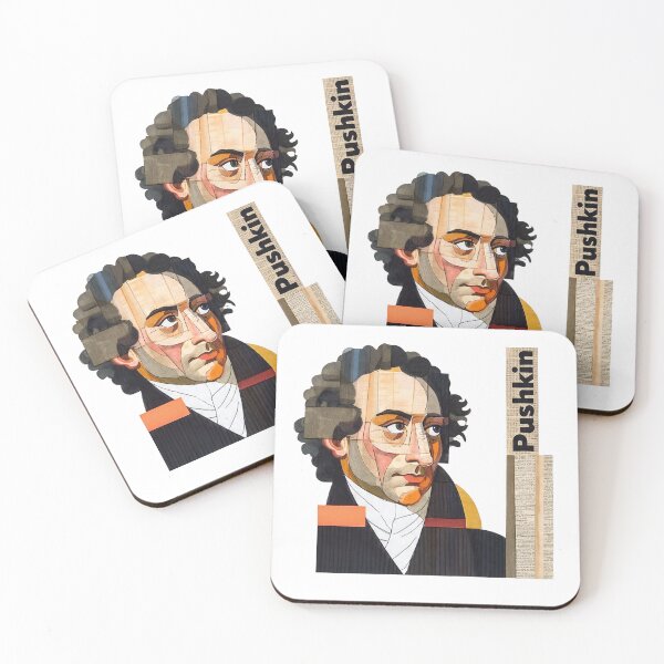 Item preview, Alexander Pushkin – Literary Collage Portrait Art Print | Russian Poetry Golden Age Literature Poster designed and sold by OzzFrequency.