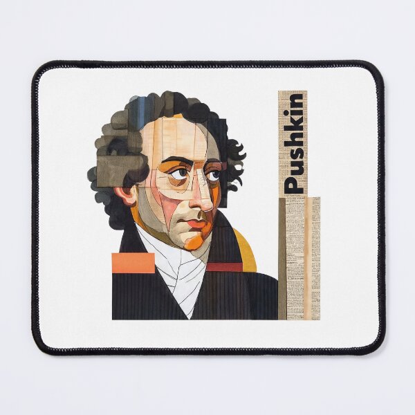 Item preview, Alexander Pushkin – Literary Collage Portrait Art Print | Russian Poetry Golden Age Literature Poster designed and sold by OzzFrequency.