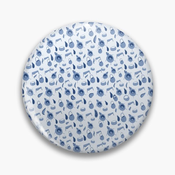 Item preview, Whimsical Hand-Drawn Blue Everyday Objects Pattern designed and sold by Senorona.