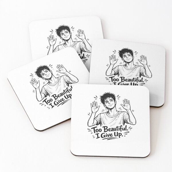 Item preview, Too Beautiful I Give Up Funny Anime Style Graphic Design designed and sold by IrynaLineArt.