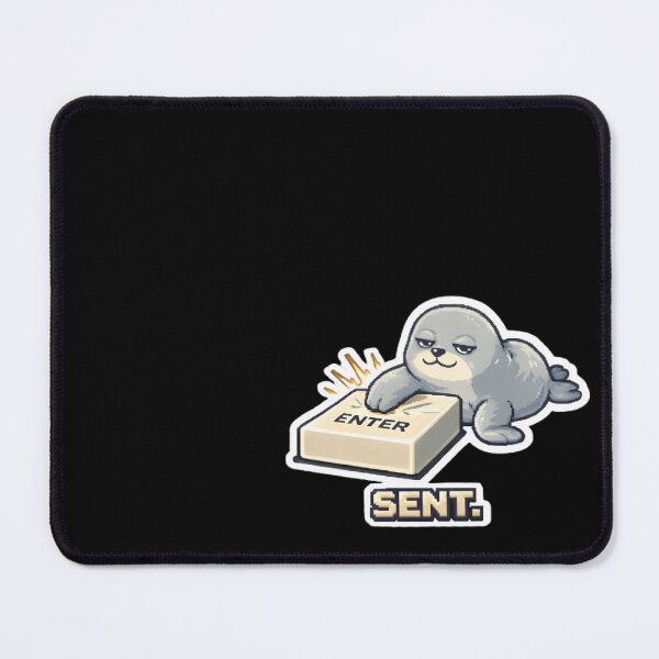 Item preview, Seal Pressing Enter Key – Funny Tech Humor Keyboard Design (Text Version) designed and sold by BriyaSol.