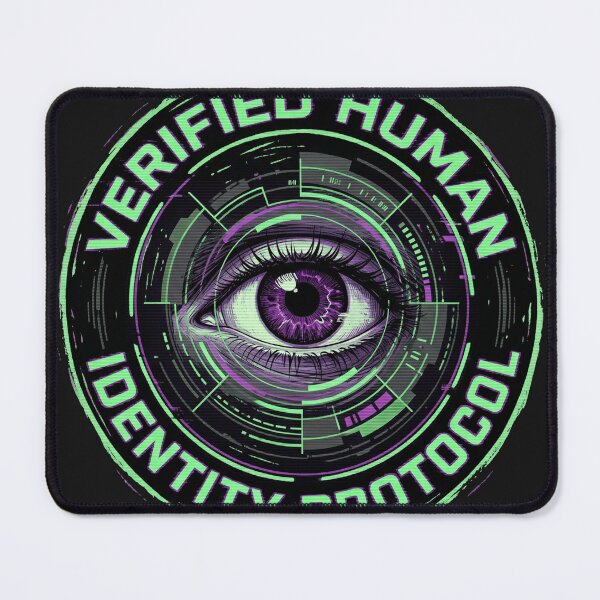 Item preview, Cyberpunk Eye Scan Verified Human Protocol designed and sold by CRAZY&ART.