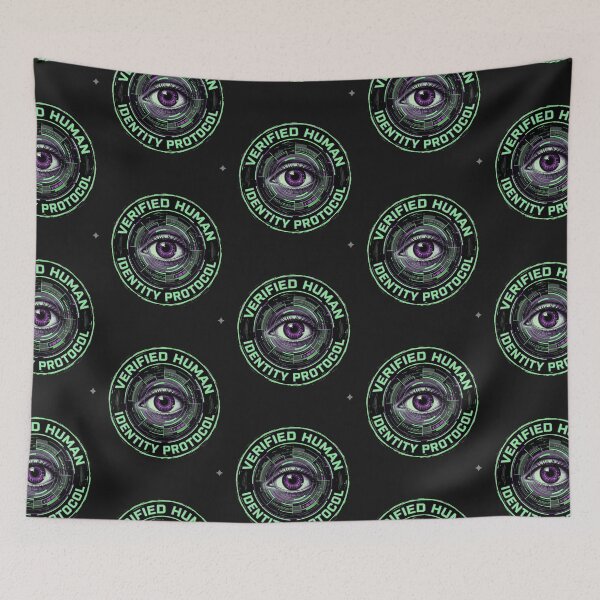 Item preview, Cyberpunk Eye Scan Verified Human Protocol designed and sold by CRAZY&ART.
