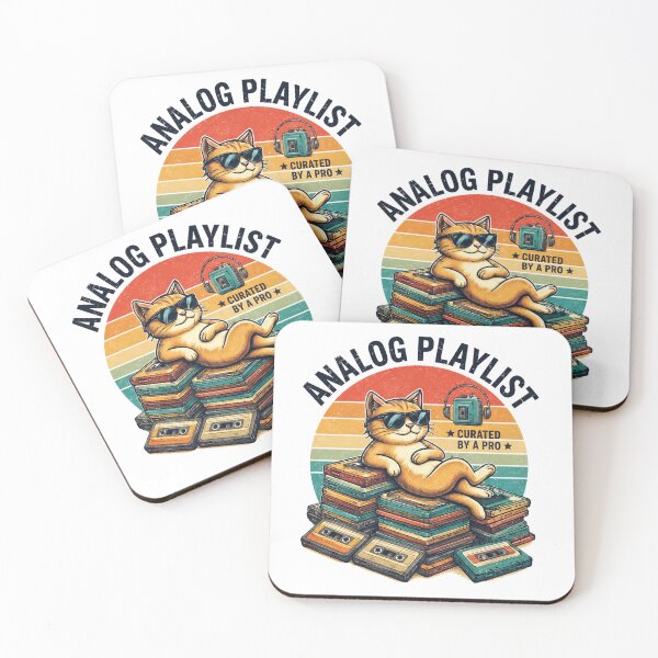 Item preview, Analog Playlist Cat – Retro Cassette Music Vintage Cool Cat Design designed and sold by MartBook.