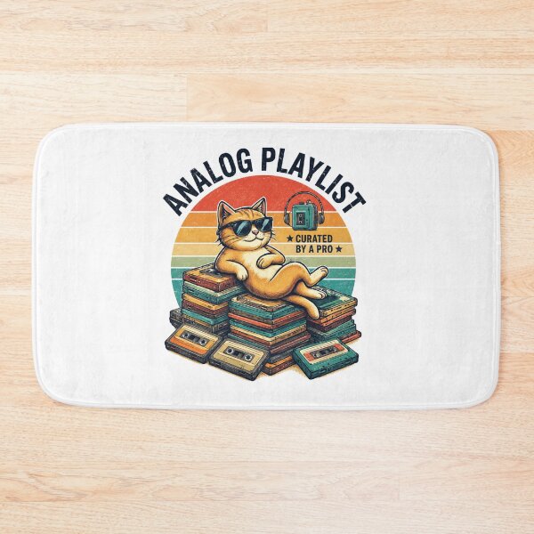 Item preview, Analog Playlist Cat – Retro Cassette Music Vintage Cool Cat Design designed and sold by MartBook.