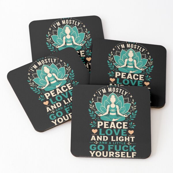 Item preview, I’m Mostly Peace Love and Light and a Little Go Fuck Yourself Funny Yoga Quote Design designed and sold by ValerieMakesIt!.
