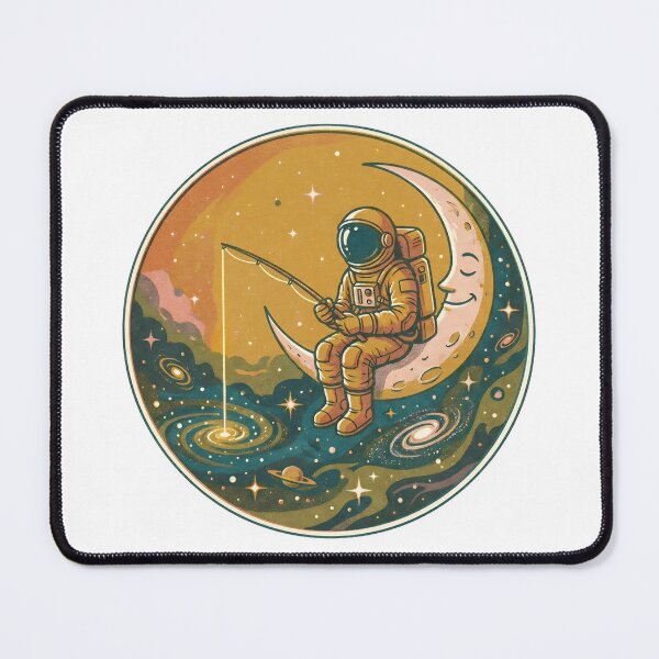 Item preview, Retro Astronaut Fishing on the Moon Aesthetic designed and sold by InfiniteOrbit.