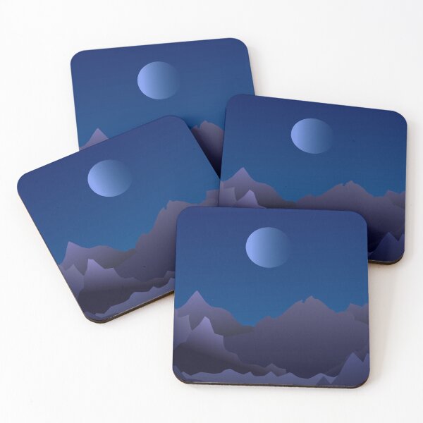 Item preview, Purple Moon Mountain Landscape Night Blue Sky designed and sold by Digital Vector GB.