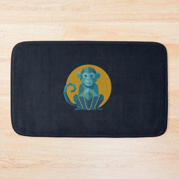 Item preview, Blue Monkey with Gold Background Sticker – Geometric Monkey Illustration for Youth and Urban Style designed and sold by bsbd-action.