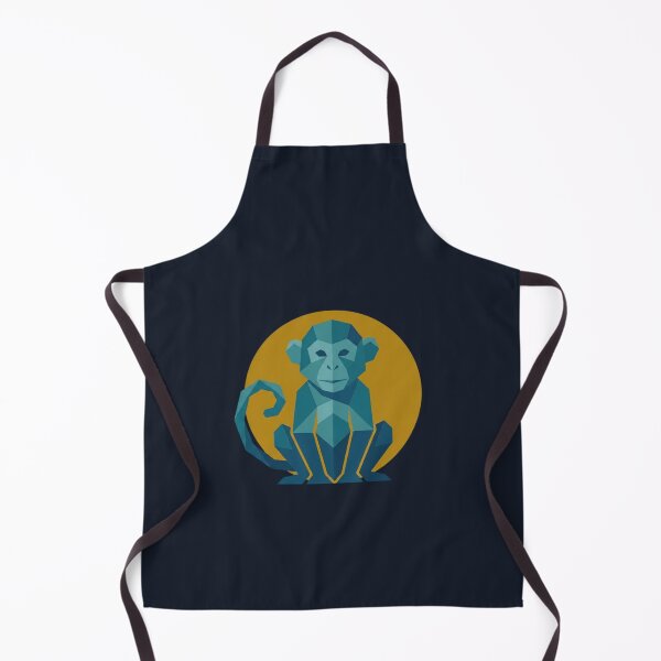 Item preview, Blue Monkey with Gold Background Sticker – Geometric Monkey Illustration for Youth and Urban Style designed and sold by bsbd-action.