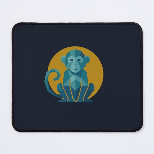 Item preview, Blue Monkey with Gold Background Sticker – Geometric Monkey Illustration for Youth and Urban Style designed and sold by bsbd-action.