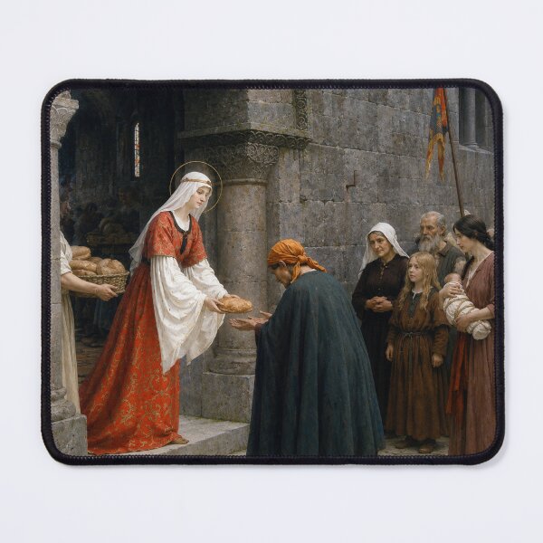 Item preview, Elisabeth of Hungary by Edmund Blair Leighton - Medieval Charity Painting Historical Bread Offering Art for Dark Academia Collectors designed and sold by RickE.