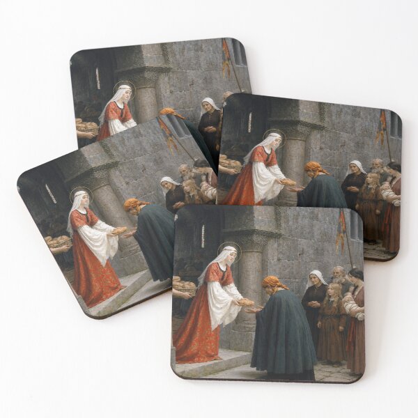 Item preview, Elisabeth of Hungary by Edmund Blair Leighton - Medieval Charity Painting Historical Bread Offering Art for Dark Academia Collectors designed and sold by RickE.