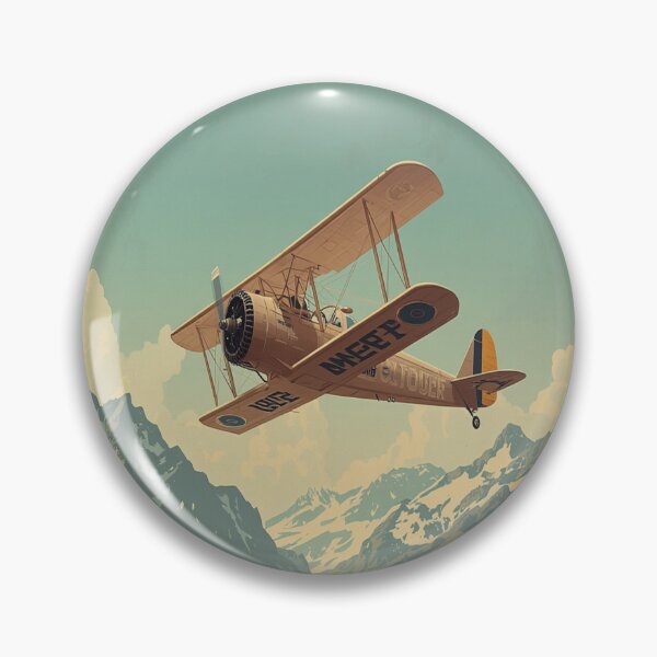Item preview, Vintage Biplane Over Mountain Forests designed and sold by TKHdesigns.