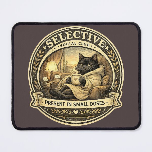Item preview, Selective Social Club Black Cat Hoodie - Present in Small Doses Cosy Introvert Design  designed and sold by Halejo68.