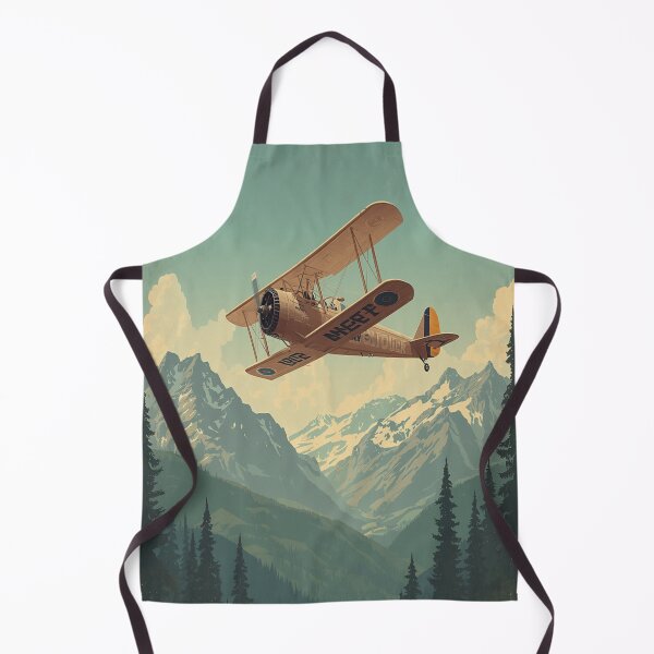 Item preview, Vintage Biplane Over Mountain Forests designed and sold by TKHdesigns.