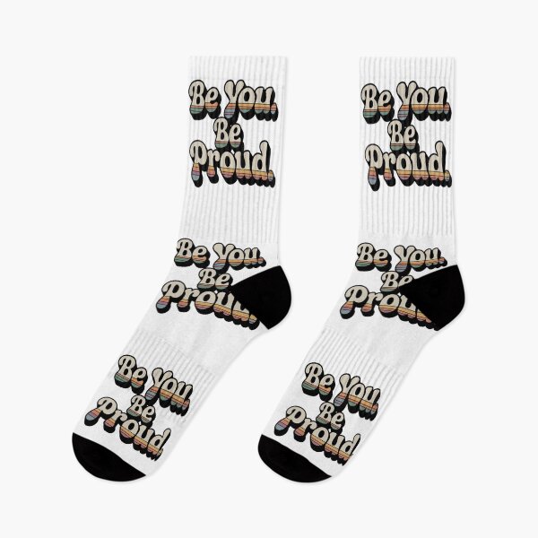 Item preview, Be You Be Proud Retro 70s Pride Vintage Rainbow Typography designed and sold by stickercuffs.