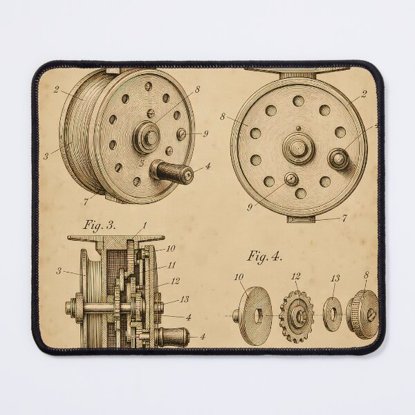 Item preview, Fly Fishing Reel Patent Print · Vintage Portrait Wall Art · Fly Fisher Gift designed and sold by Savannah North.