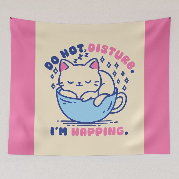 Item preview, Do Not Disturb Napping Kawaii Cat Cozy Pastel designed and sold by DaVinciFeather.
