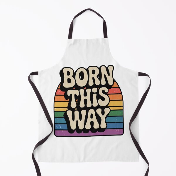 Item preview, Born This Way Retro 70s Pride Rainbow Vintage Typography designed and sold by stickercuffs.