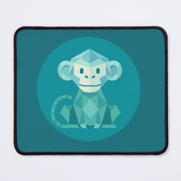 Item preview, Cute Light Blue Monkey Sticker – Low Poly Kawaii Illustration for Kids and Animal Lovers designed and sold by bsbd-action.