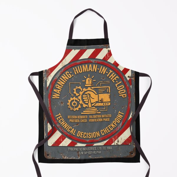 Item preview, Retro Industrial Safety Warning Human Loop designed and sold by CRAZY&ART.