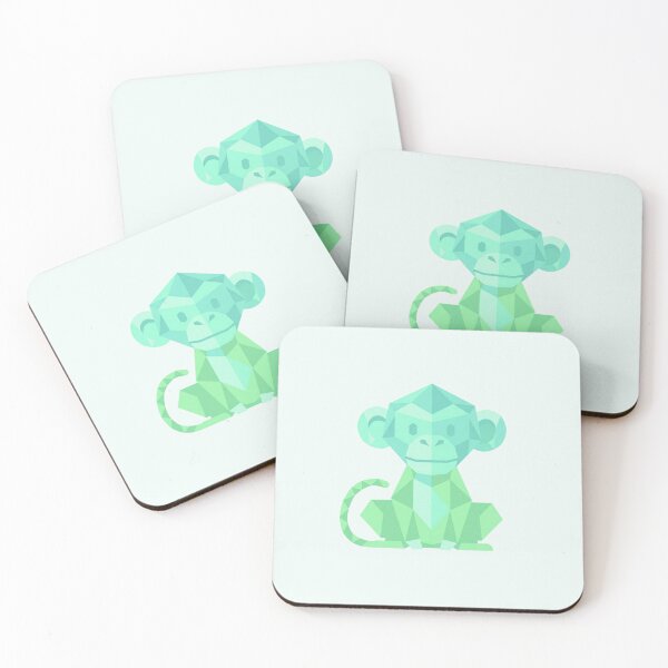 Item preview, Minimalist Mint Green Monkey T-Shirt – Clean Geometric Art for Casual Style and Graphic Designers designed and sold by bsbd-action.