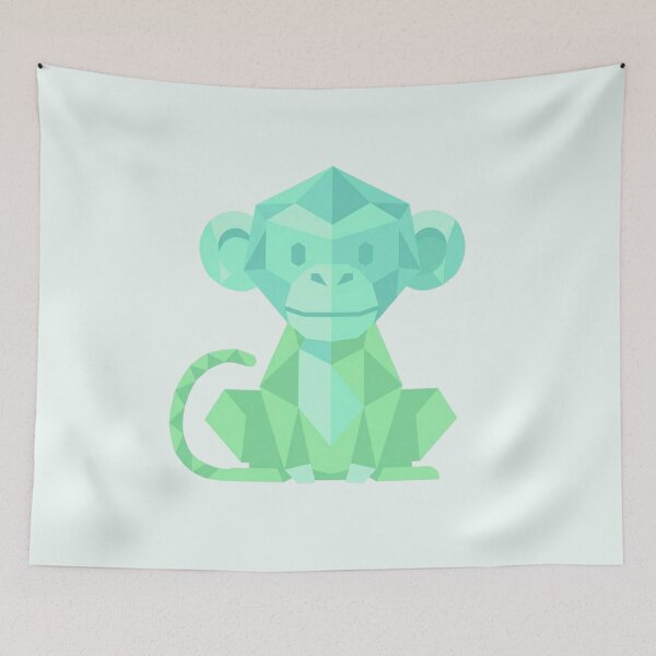 Item preview, Minimalist Mint Green Monkey T-Shirt – Clean Geometric Art for Casual Style and Graphic Designers designed and sold by bsbd-action.