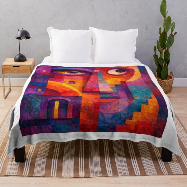 Aperçu de l'œuvre Colorful Geometric Abstract Face créée et vendue par JcAbstractArt.
