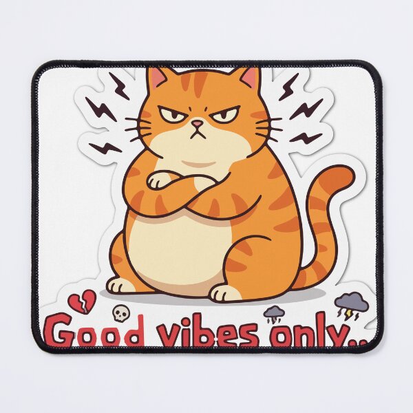 Item preview, Mad Orange Cat Good Vibes Said No One designed and sold by AnnLya.