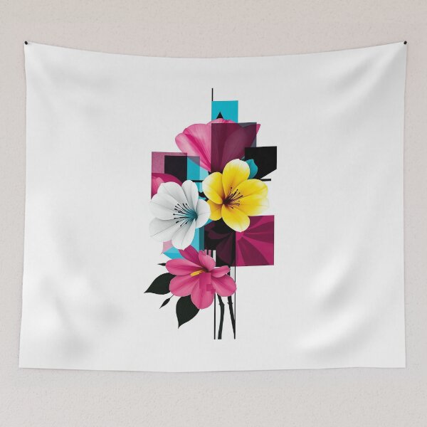 Item preview, Modern Geometric Floral Composition designed and sold by ScreenPin.