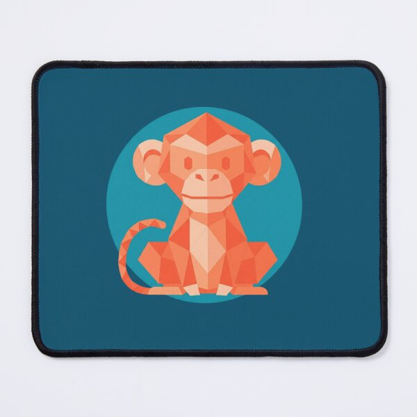 Item preview, Orange and Blue Monkey Vector Sticker – Happy Monkey Low Poly Art for Computers and Notebooks designed and sold by bsbd-action.