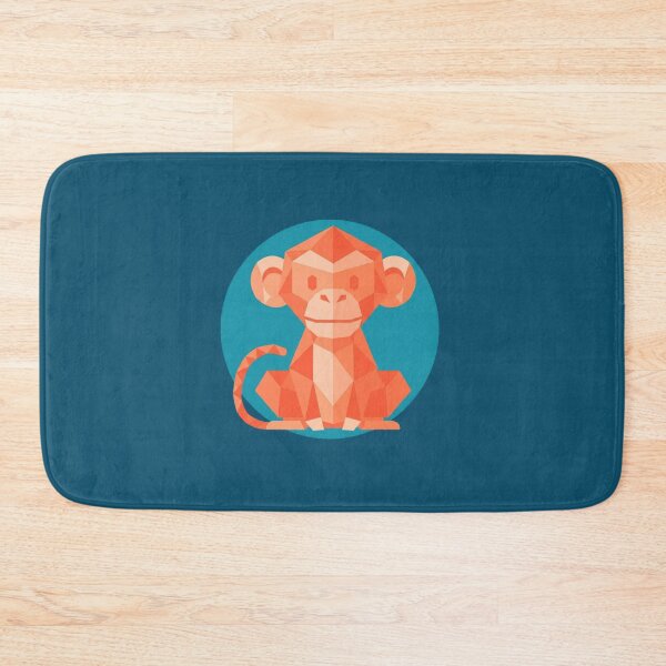 Item preview, Orange and Blue Monkey Vector Sticker – Happy Monkey Low Poly Art for Computers and Notebooks designed and sold by bsbd-action.