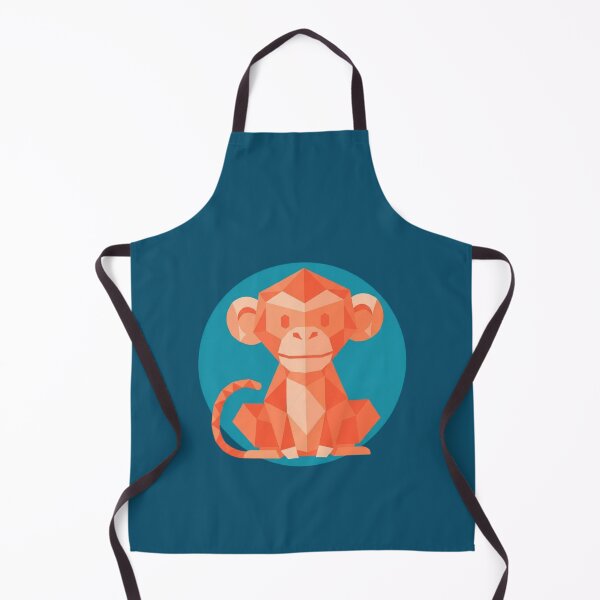 Item preview, Orange and Blue Monkey Vector Sticker – Happy Monkey Low Poly Art for Computers and Notebooks designed and sold by bsbd-action.