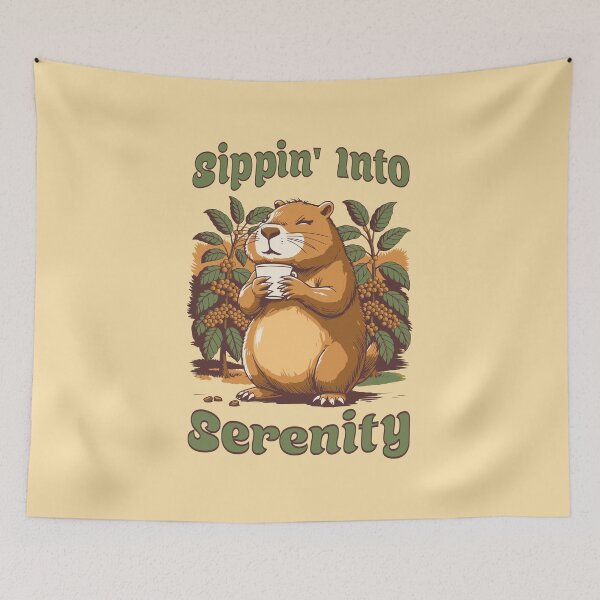 Item preview, Sippin’ Into Serenity Cute Coffee Capybara Design designed and sold by Sachie's Studio.