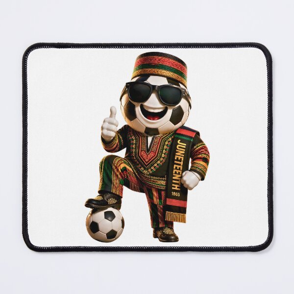 Item preview, Juneteenth Soccer Mascot Cultural Football Cartoon Graphic designed and sold by ArtSpark Studio.