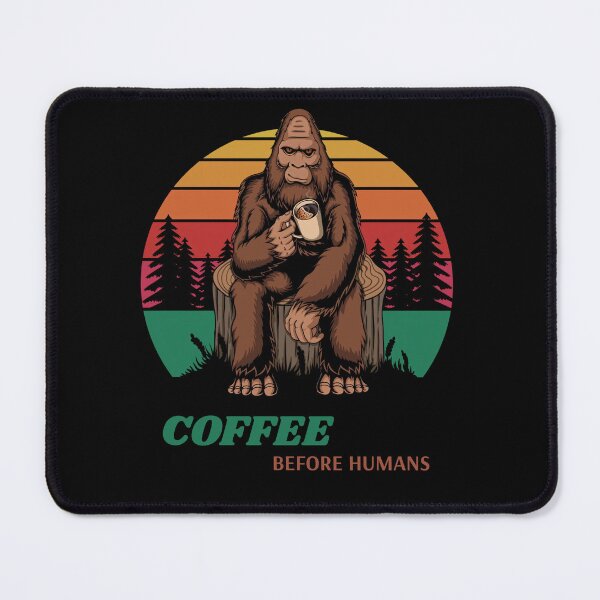 Item preview, Bigfoot Coffee Before Humans – Funny Sasquatch Camping Retro Sunset Design designed and sold by Cutie Galore.