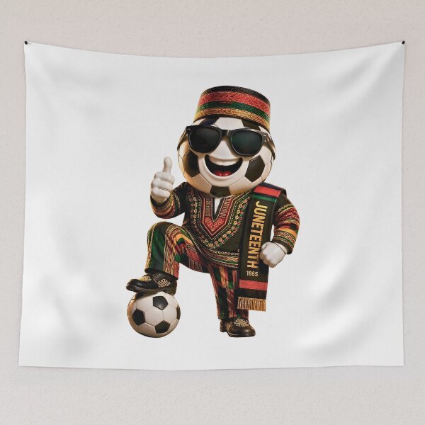 Item preview, Juneteenth Soccer Mascot Cultural Football Cartoon Graphic designed and sold by ArtSpark Studio.