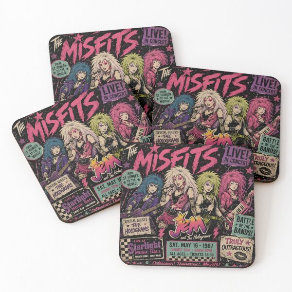 Item preview, The Misfits Vintage Punk Concert Poster Fan Art | Jem Inspired 80s Rock Tee designed and sold by DravensApparel.