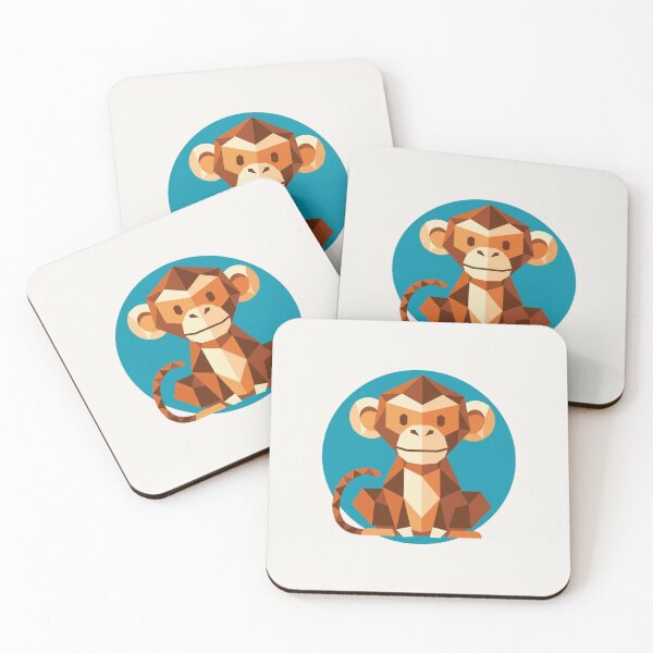 Item preview, Classic Geometric Brown Monkey Sweatshirt – Low Poly Traditional Animal Illustration for Christmas Gift designed and sold by bsbd-action.