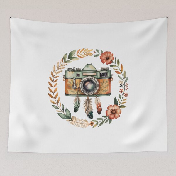 Item preview, Vintage Camera with Floral Wreath designed and sold by jkrphoto.