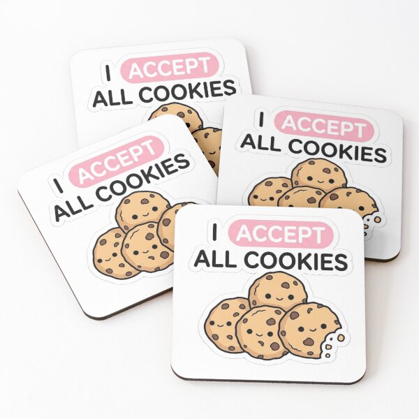 Item preview, I Accept All Cookies Funny Tech Humor Sticker designed and sold by WickedStarlet.