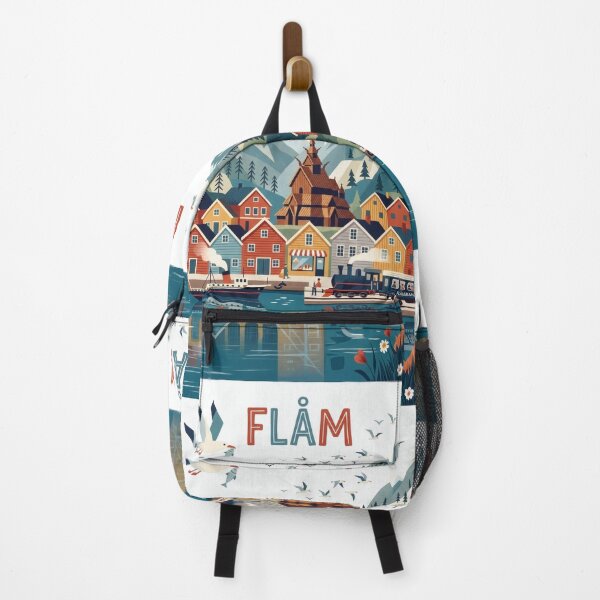 Item preview, Flam Norway Fjord Illustration Scandinavian Art designed and sold by Witsprings.