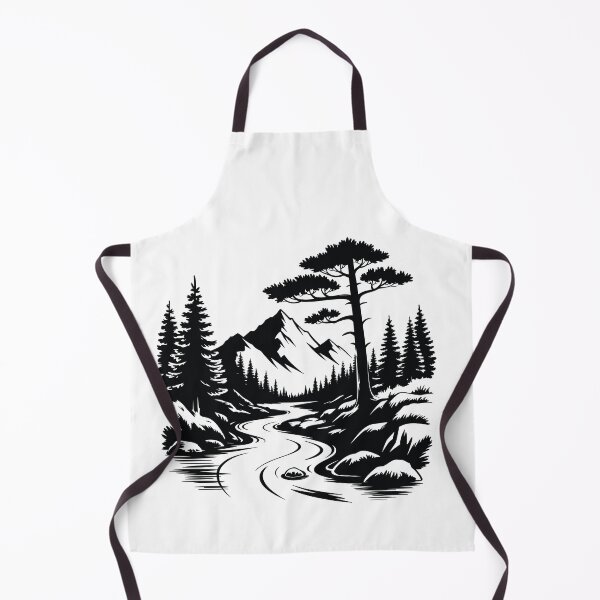 Item preview, mountain view with river tree designed and sold by Victoria-Cave.