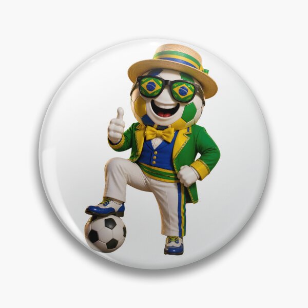 Item preview, Brazil Soccer Mascot Carnival Football Cartoon Graphic designed and sold by ArtSpark Studio.