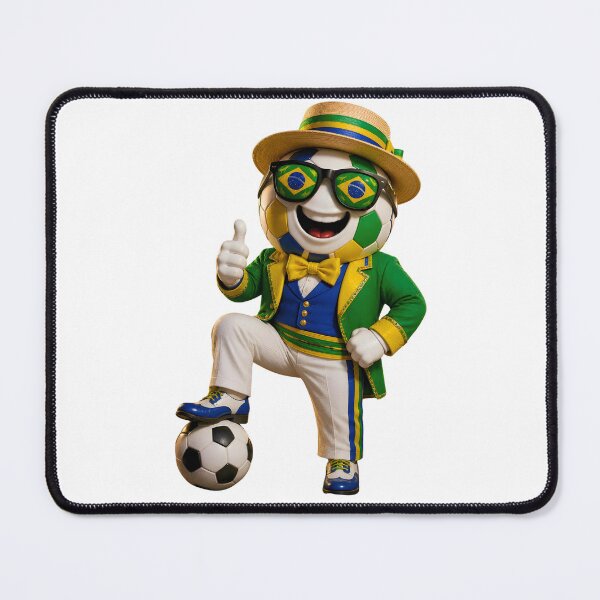 Item preview, Brazil Soccer Mascot Carnival Football Cartoon Graphic designed and sold by ArtSpark Studio.