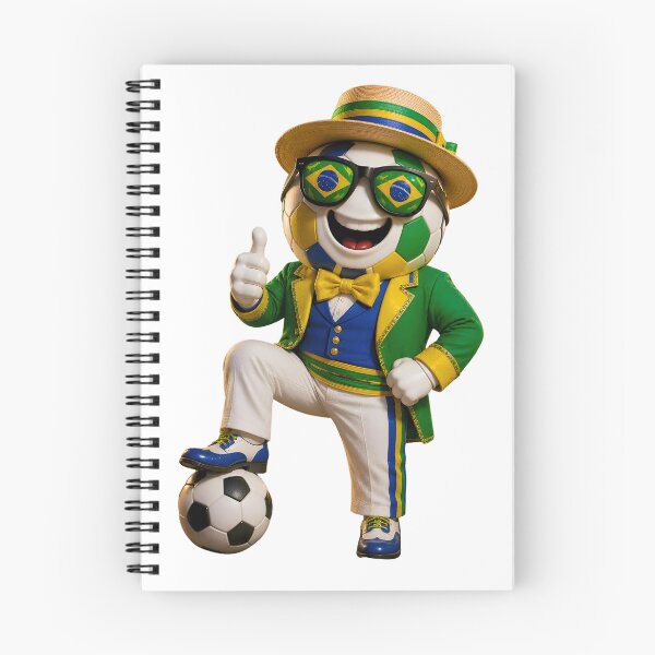 Item preview, Brazil Soccer Mascot Carnival Football Cartoon Graphic designed and sold by ArtSpark Studio.