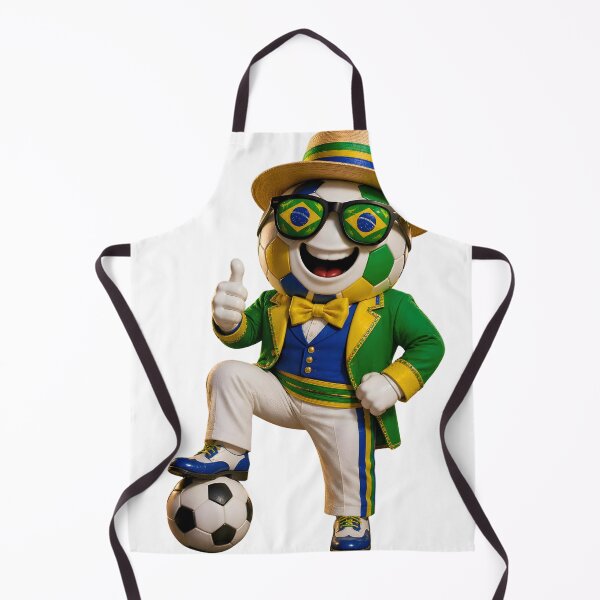 Item preview, Brazil Soccer Mascot Carnival Football Cartoon Graphic designed and sold by ArtSpark Studio.